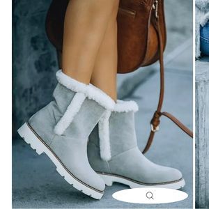 Nordic faux fur trim boot- gray 9